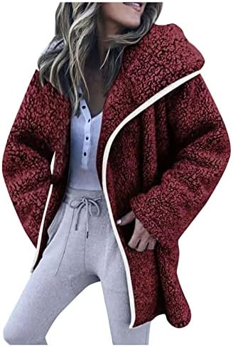 Narhbrg feminino Fuzzy Flowece Cardigan Jacket Winter Warm quimono quimono de manga longa de manga comprida