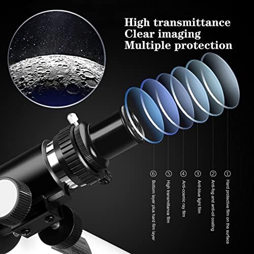 Telescópio de refletor de tusauw para adulto, telescópio de astronomia com 3 oculares, lente barlow, filtro da lua e adaptador de