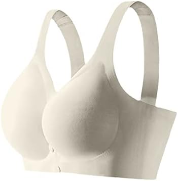 Pressione sutiãs para mulheres botão frontal frontal respirável para a pele de algodão Racerback Racerback Sports sem costura