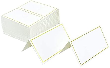 Pacote de cartões Jabinco Place de 100 - pequenos cartões de barraca com borda de folha de ouro - perfeita para casamentos, banquetes,