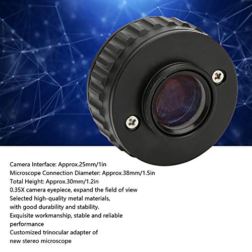 Adaptador de lente de montagem, adaptador de microscópio portátil 0,35x metal profissional para expandir o campo de visualização