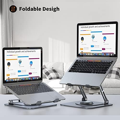 Joyeky Laptop Stand para mesa, suporte de computador ajustável com base rotativa de 360 ​​°, laptop ergonômico para trabalho colaborativo,