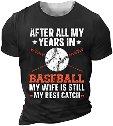 Camiseta masculina beisebol pai letra de camisa impressa casual casual hip hop t-shirt de manga curta, tampa de manga