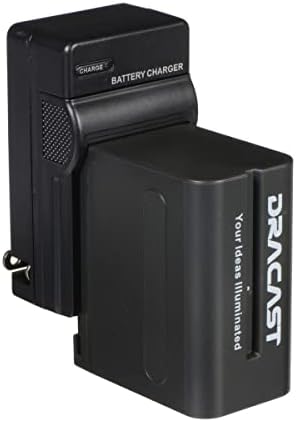 Kit de bateria e carregador de parede Dracast 2 | 6600 baterias recarregáveis ​​de li e carregador de parede para Sony NP F550, F530, F970, F960, F770, F750, F330