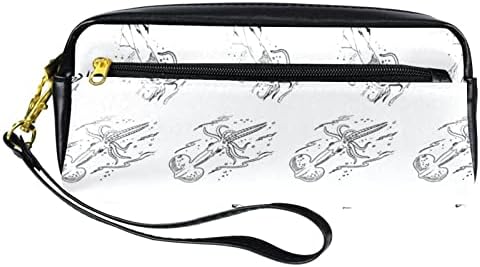 Ratgdn Marine Life Squid Pattern Case Lápis Caixa de caneta Adolescentes Teens Peijo Bolsa Maquia