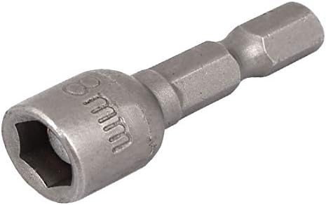 Novo Lon0167 40mm Comprimento apresentado Minnetic M8 Metal Metal Confiar eficácia HEX SOCKET Driver de porca Bit Grey