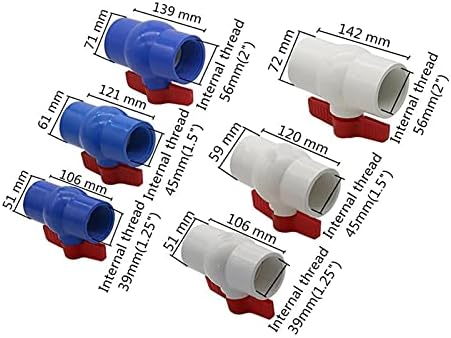 Acessórios de mangueira à prova de vazamento 1/2 3/4 1 1,25 1.5 2 rosca interna de pvc válvula de válvula de válvula de esfera