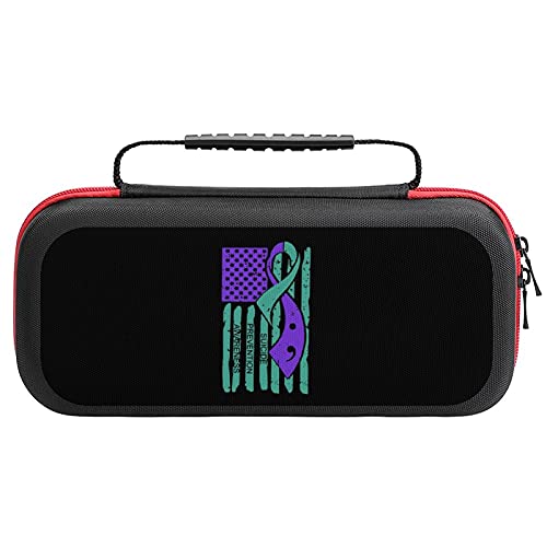 Bandeira de conscientização sobre prevenção de suicídio para nintendo switch protetor portátil hard shell bolsa de