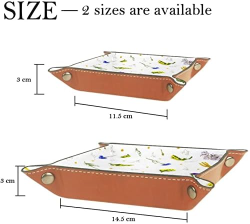 Bandeja de manobrista de couro, bandeja de dados suporte quadrado dobrável, placa organizadora de cômoda para trocar