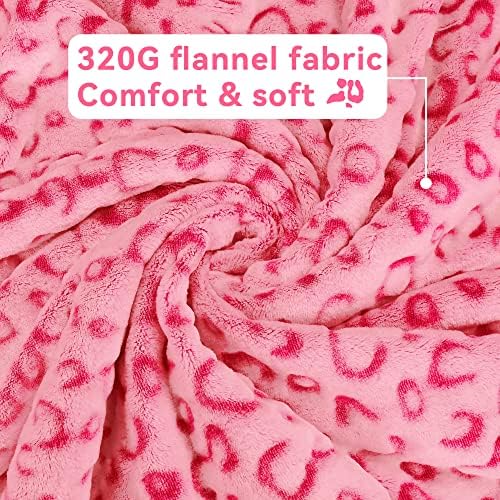 Pink fofo chita imprimor manta fleece fuzzy manta de leopardo quente durante toda a temporada suave flanela aconchegante