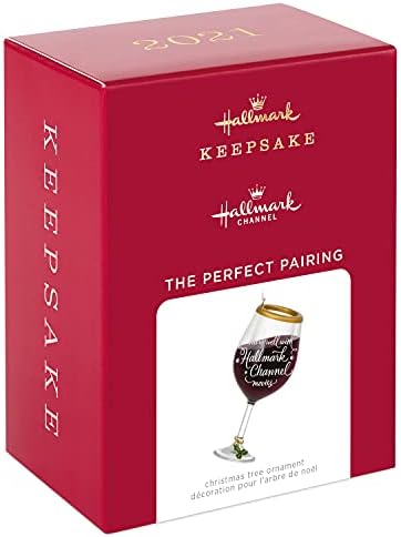 Hallmark Keepsake Ornamento de Natal 2021, Hallmark Channel O copo de vinho perfeito para combinar