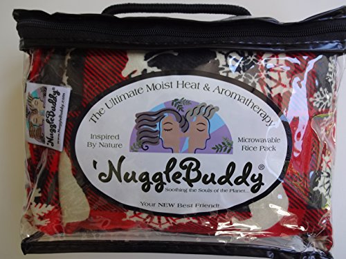 'Nugglebuddy novo! Pacote de arroz orgânico úmido e aromaterapia com microondas e aromaterapia. Tecido de flanela xadrez da
