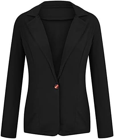 Mulheres femininas tops para a primavera 2023 bolsos dianteiros Cardigan Terno formal Tops básicos da blusa de manga comprida