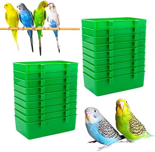 18 PCS alimentador de plástico de pássaro, gaiola de alimentos para semente pendurar prato de alimentação de alimentos para