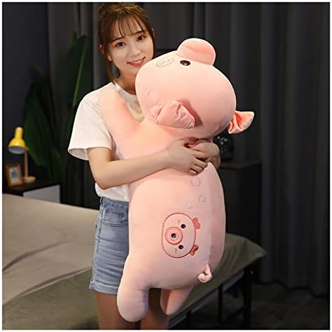 Uongfi 50-90cm Pluxh Pig Pillow Long Bichiled Animais Pig Toy Plush Pink Kids Sleep Pillow