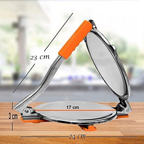 Tortilha Press, Quesadilla/Roti Maker Heavy Modelo de 1 kg Máquina de prensa de aço inoxidável Puri com alça, Roti Manual Press,