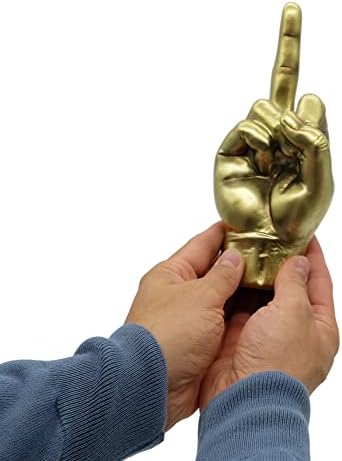 Vaudagio Kiss My. Golden Deding - Escultura decorativa de mão feita de resina de mármore de 8 Decoração de ouro - mão dourada como decoração da sala de estar, decoração de escritório e estátua de mesa