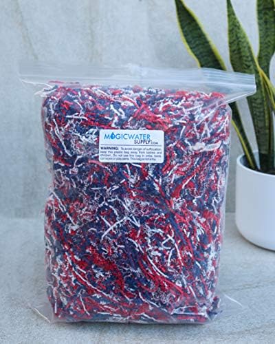 Magicwater Supply Soft & Fin Cutt Crinkle Papel Shred Filler para embrulho de presentes e recheio de cesta - vermelho, branco e