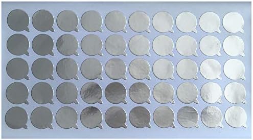 6 folhas de 19 mm de alumínio de alumínio adesivos de vedação redonda rótulo de rótulo de garrafa de garrafa de rótulo