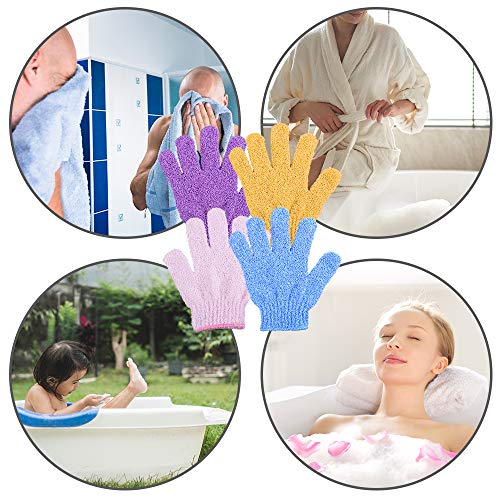 Duufin 14 pares esfolia as luvas de esfoliação do corpo Luvas de banho de banho luva para lavagem corporal para chuveiro, spa, massagem e esfoliações corporais