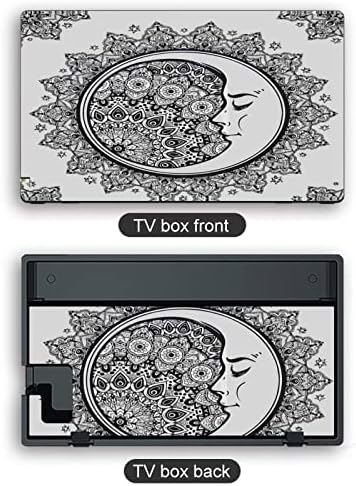 Pele de adesivo Floral Moon Circle para Switch/Switch Lite, conjunto completo de adesivos fofos Tampa de protetor para o console