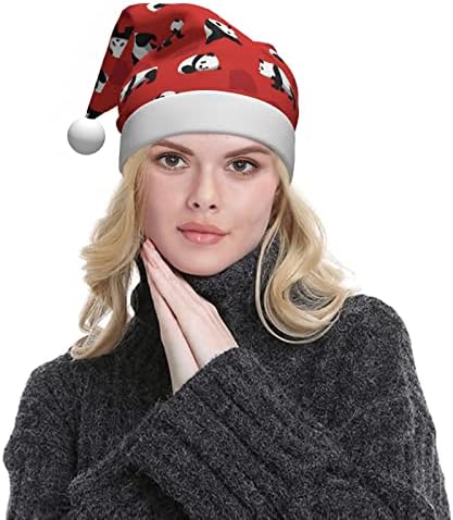 Mistho panda chapéu de natal chapéu de santa chapéu de férias de Natal para adultos unissex natal de natal novo ano festivo