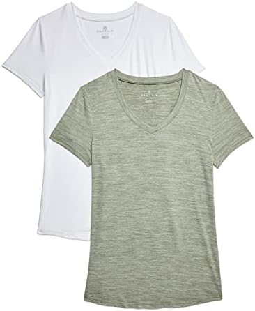 Camiseta de pescoço de 2 pacote de 2 pacote feminino de Danskin