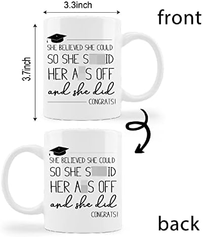 Hoict, ela acreditava que poderia fazer uma caneca de café de 11 onças, presentes de graduação para sua amiga filha, graduados