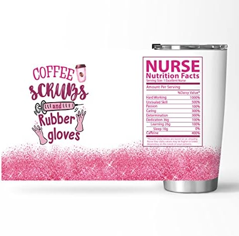 Riding Girl Nurse Coffee Scrubs e Luvas de borracha 20 onças Tumbler, copo isolado, RN Travel Canela Caneca Copo Presente