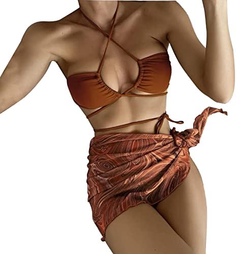 Miashui plus size swimsuits para mulheres girassol de duas peças Um biquíni de maiô de três peças com um short de maiô para um