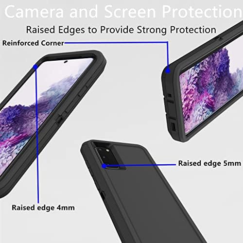 TiOzoly para o caso Samsung Galaxy S20, Proteção à prova de choque à prova de pó de imóveis para uso pesado 3 em 1 capa