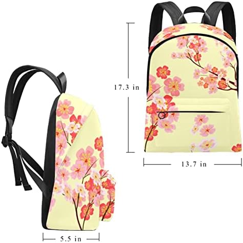 Mochila VBFOFBV para mulheres Daypack Laptop Backpack Saco casual de viagem, Blossoms Flor Pink Floral Spring