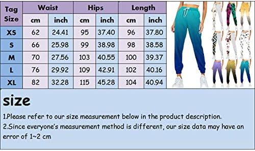 Ternos de calça Ethkia para mulheres casuais com suéter feminino de bolso de bolso de calça de moletom Impressão de treino de cintura alta confortável
