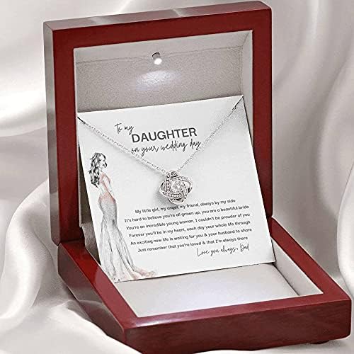 Presente de colar personalizado - Forever Love Colar, presente de noiva de pai para filha no dia do casamento, presente para