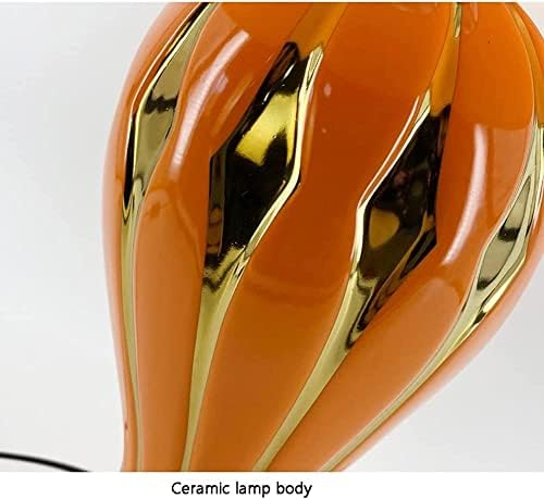 Lâmpada de cabeceira de Knoxc, lâmpadas de mesa de cerâmica 21.2 polegadas de cabeceira de cabeceira com tecido shadeand metal para
