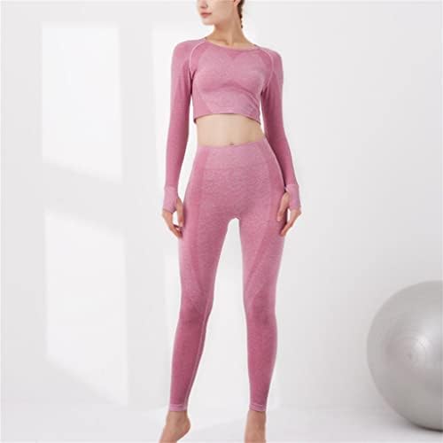 Czdyuf Yoga Suit de Yoga Fisho Feminino de Sleevado Longo Mulheres de Sleevado de Fitness de duas peças Terno esportivo de corrida