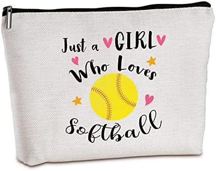 Wlesinzt Softball Gifts Zipper Travel Makeup Bag para mulheres amantes de softball jogador de softball para graduação para a graduação Retiramento de presentes exclusivos