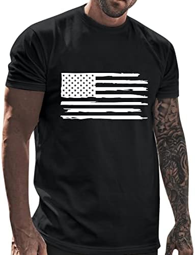 T-shirt do Dia da Independência da Independência de Zdfer, 4 de julho de manga curta camiseta camisetas American Flag Print Summer