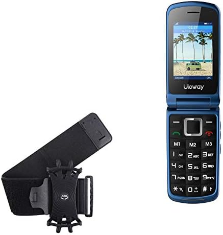 ULEWAY 3G Senior Flip Phone Holster, BoxWave® [Bravegem esportiva ActiveStestretch] Braçadeira ajustável para treino e correr