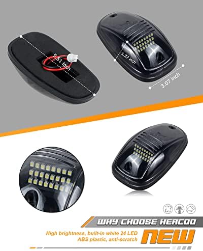 HERCOO 5PCS Lens de fumaça Luzes de táxi do telhado LED CLEED LED CLIEGENS CONVERSADO DE LUZ DE MARCIMENTO TOP COM COMPATÍVEL COM COMPATÍVEL