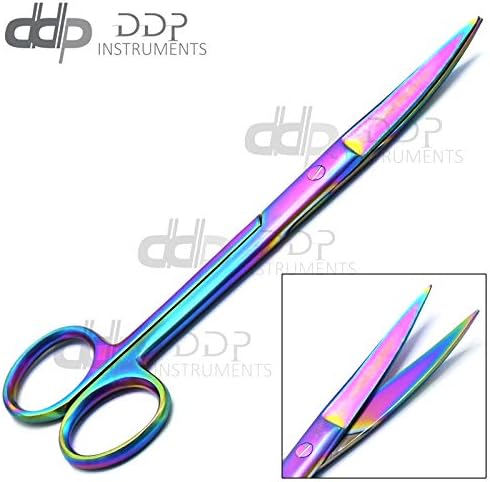 DDP Medic e Scissors Operating Scissors Sharp/Sharp Curved; -Multi Titanium-Supreme Grade, feita de aço inoxidável Surgi de alta