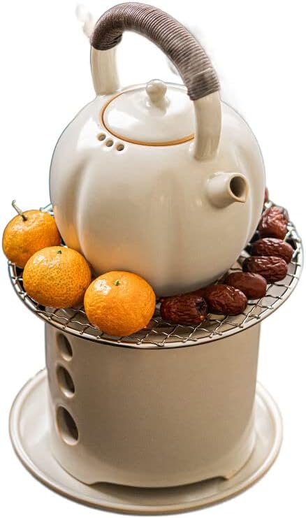 Fogão chinês Cozinheiro de chá de cera de refrigerante de refrigerante cozinha de jardim ao ar livre 中式 围炉 煮 茶 苏 苏 打釉户 外庭院