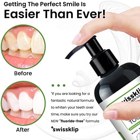 Gel de dente swissklip para dentes e gengivas saudáveis ​​I Ingredientes naturais que promovem o fôlego fresco e o sorriso