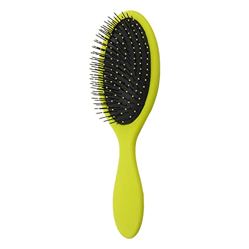 Brilho de massagem de borracha de nylon feminino Desconhecendo escova de cabelo molhado e seco, amarelo