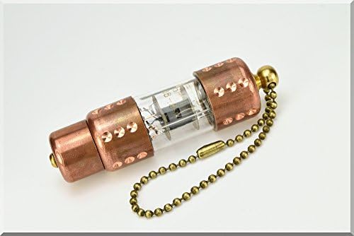 Feito à mão 16 GB USB 3.0 Tubo de rádio Pentodo branco Drive Flash com corrente e suporte. Estilo steampunk/industrial