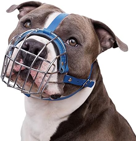 Bronzedog pitbull cão focinho focinho de cesta de metal para cães grandes amstaff aço malha de aço respirável corcutação