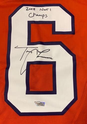 Trevor Lawrence autografou Clemson Tigers assinou fanáticos por camisa de futebol da Nike - camisas autografadas