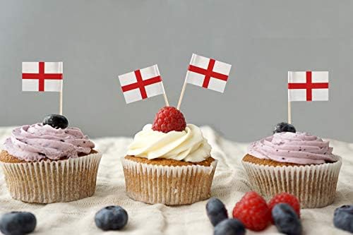 JBCD Inglaterra Picto de dente bandeira Inglês Mini bandeiras de tampo de cupcakes pequenos