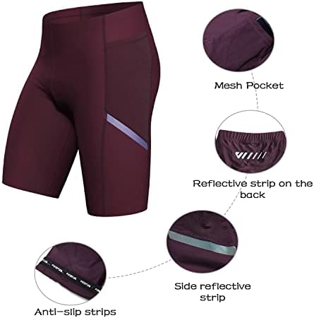 Wulibike Bicycle Shorts para homens, shorts de bicicleta acolchoada em 4D para homens preenchendo shorts de montanha de bicicleta com bolsos com zíper