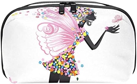Bolsa de maquiagem de borboleta rosa rosa rosa para bolsa de organizador de viagem portátil de bolsa para saco de beleza de produtos